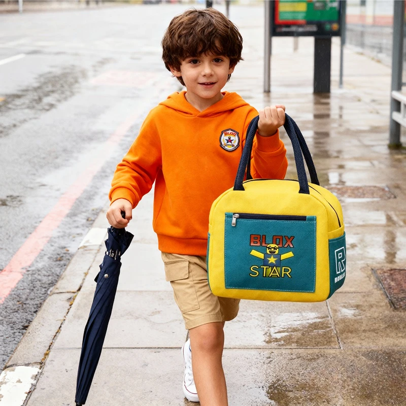 

Горячая игра ROBLOX с принтом, простой стиль, уличная сумка для ланча, сохранение тепла, сумка для пикника, бенто, изоляционные принадлежности