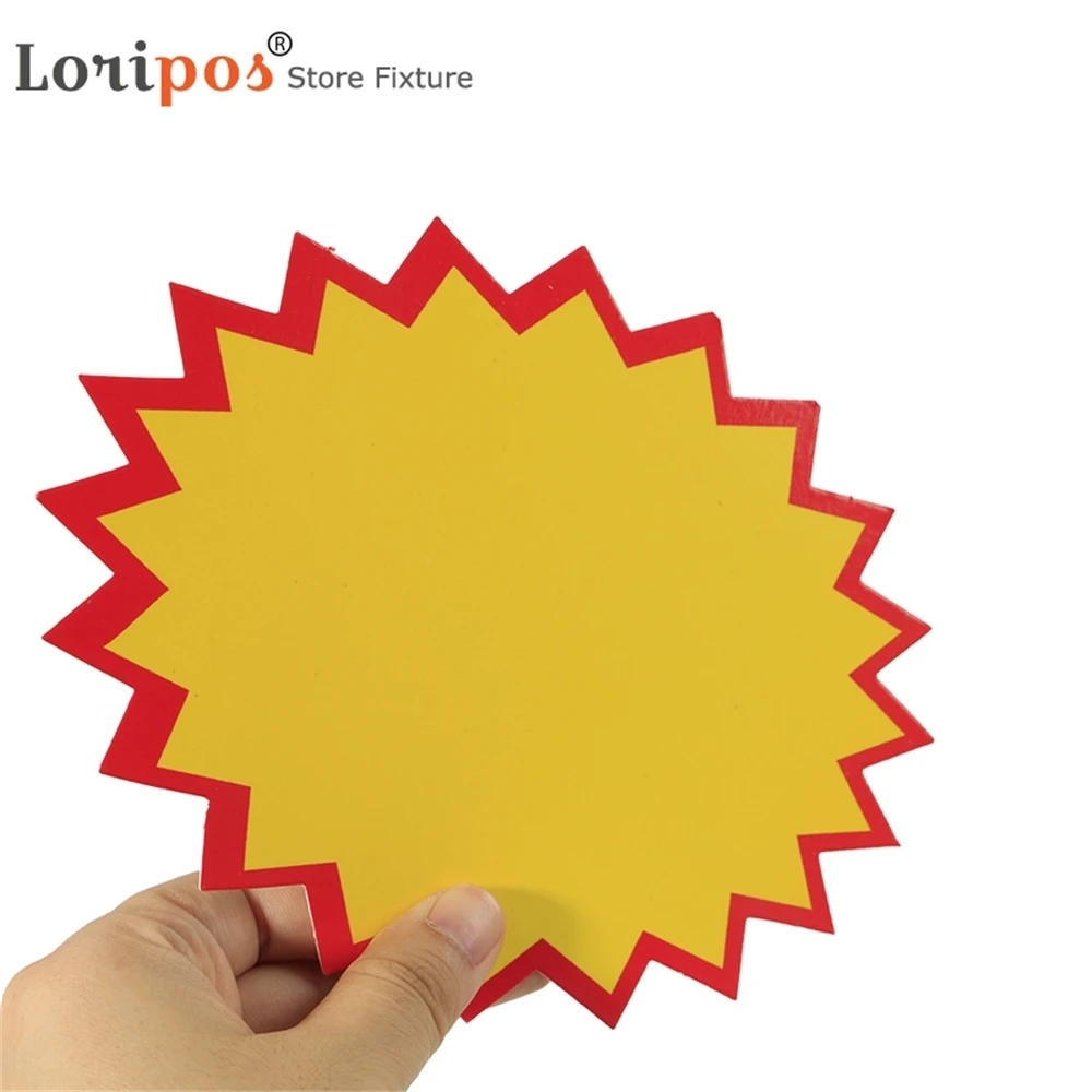 17*22cm Exploding Supermarket Yellow Blank Price Tag Label Card Pop Promotion Paper Cardboard Store Commodity Discount Display image 4