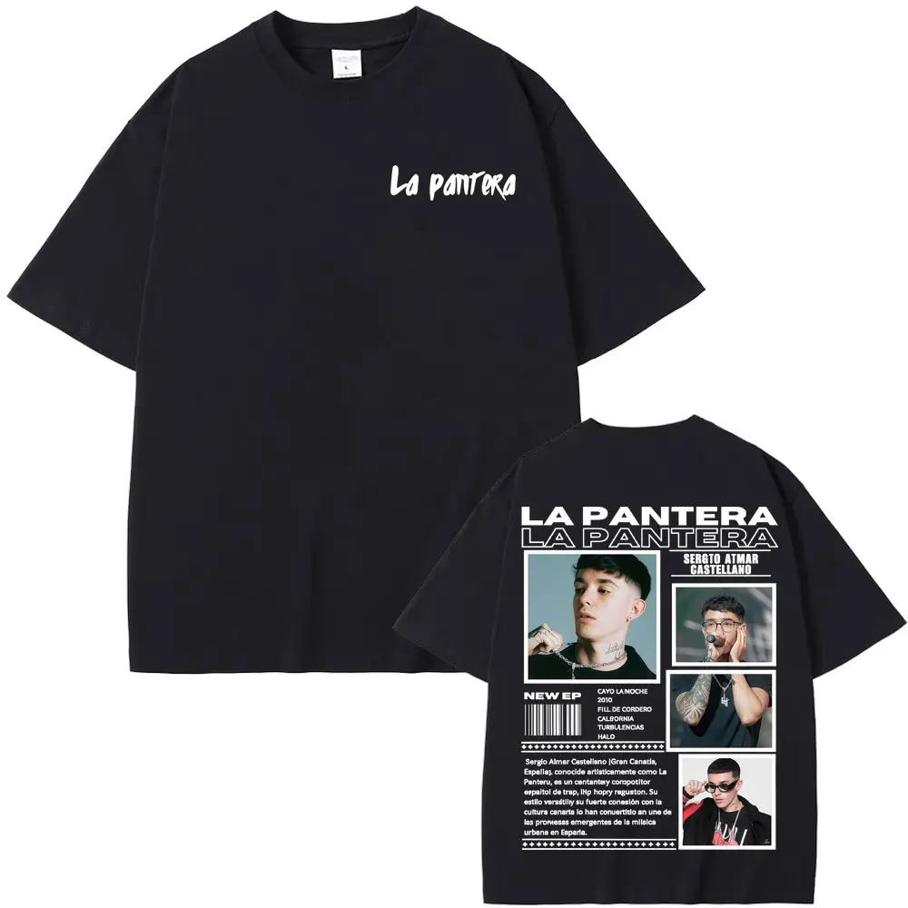 Camisetas de Singer La Pantera Album Tour 2025 Merch para hombre y mujer, camiseta gótica de Hip Hop a la moda, camisetas 100% de algodón de alta calidad