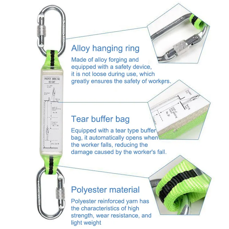 Safety Harness Hook Buffer Bag, High-Altitude Work Anti-Fall Protection Safety Belt Buffer Bag for Climbing Sport Safety