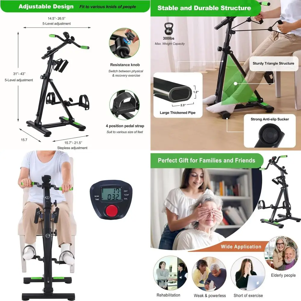 دراجة تمرين بدواسة لكبار السن، معدات تمارين اليد والذراع والساق والركبة للعلاج الطبيعي، تمرين منزلي لاستعادة المسنين