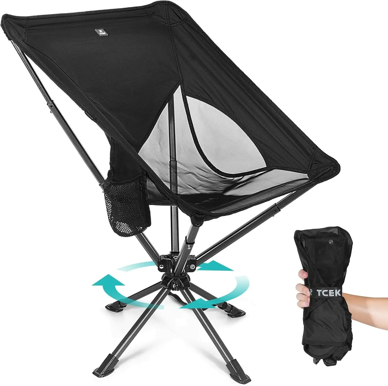 2024 Newest Swivel Portable Chair - Small Compact Collapsible Folding Chairs for Adults, Setup in 8 Seconds, Lightweight Outdoor