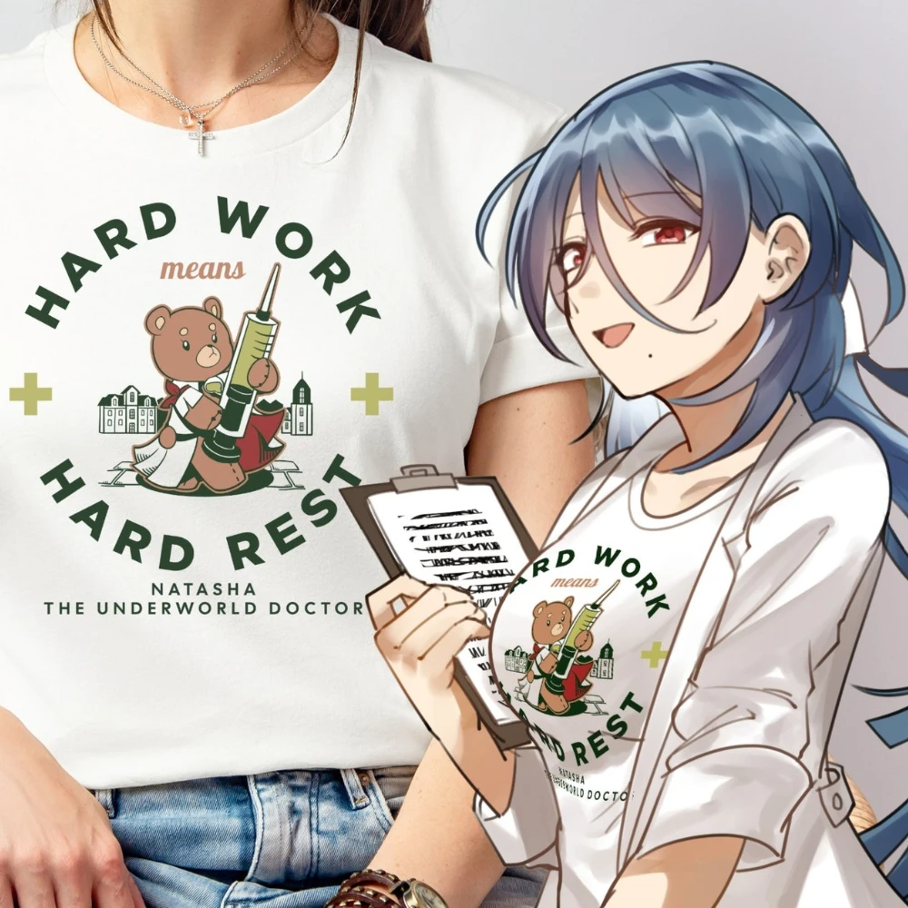 Natasha Themed Honkai Star Rail Unisex Cotton Tshirt Apparel Anime Otaku Nursing Gift for Nurse Doctor Nurse Shirt Women Clothes