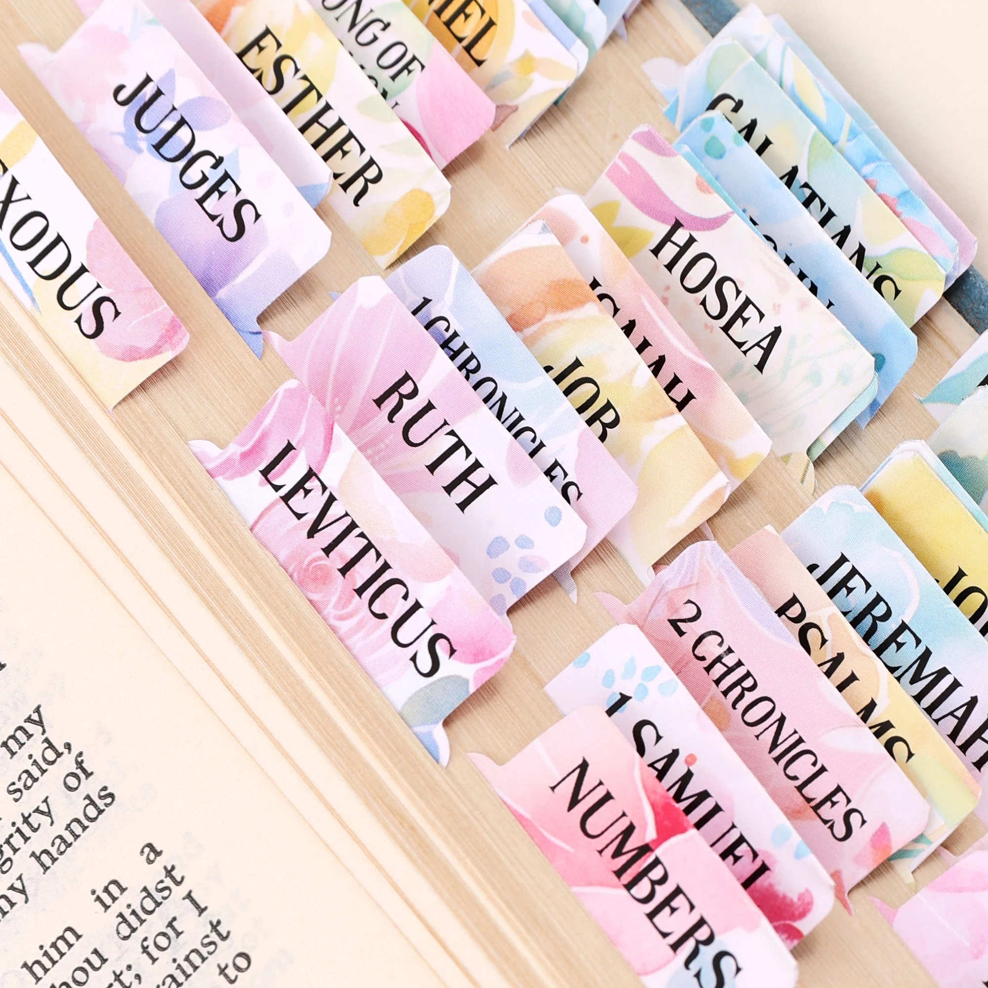 

Floral Bible Tabs for Women, 105-Piece Matte Colorful Bible Index Tabs, Old & New Testament Flower-Themed Bible Markers, Vibrant
