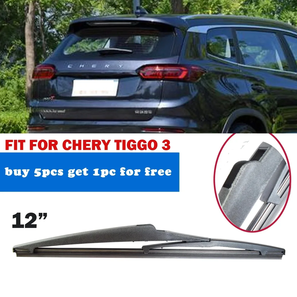 

1PC for Chery Tiggo 3 2007 2008 2009 2010 2011 2012 2013 Car Rear Wiper Blade 12" Windscreen Windshield Auto YC102008-tiggo3