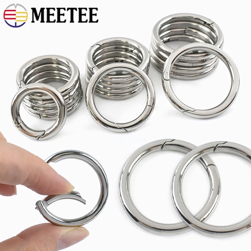 

2/5Pcs 10-35mm Metal Openable Spring O Ring Buckles Stainless Steel Snap Hook Keychain Carabiner Clips Clasp DIY Bag Accessories