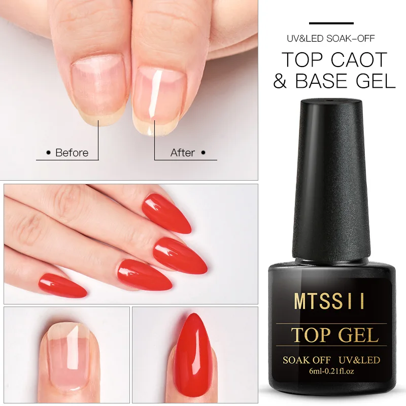 MTSSII-Top Coat de Esmalte, Gel UV, Sem Limpeza, Semi Permanente, Manicure, Mergulhe, Nail Art, Verniz, 6ml