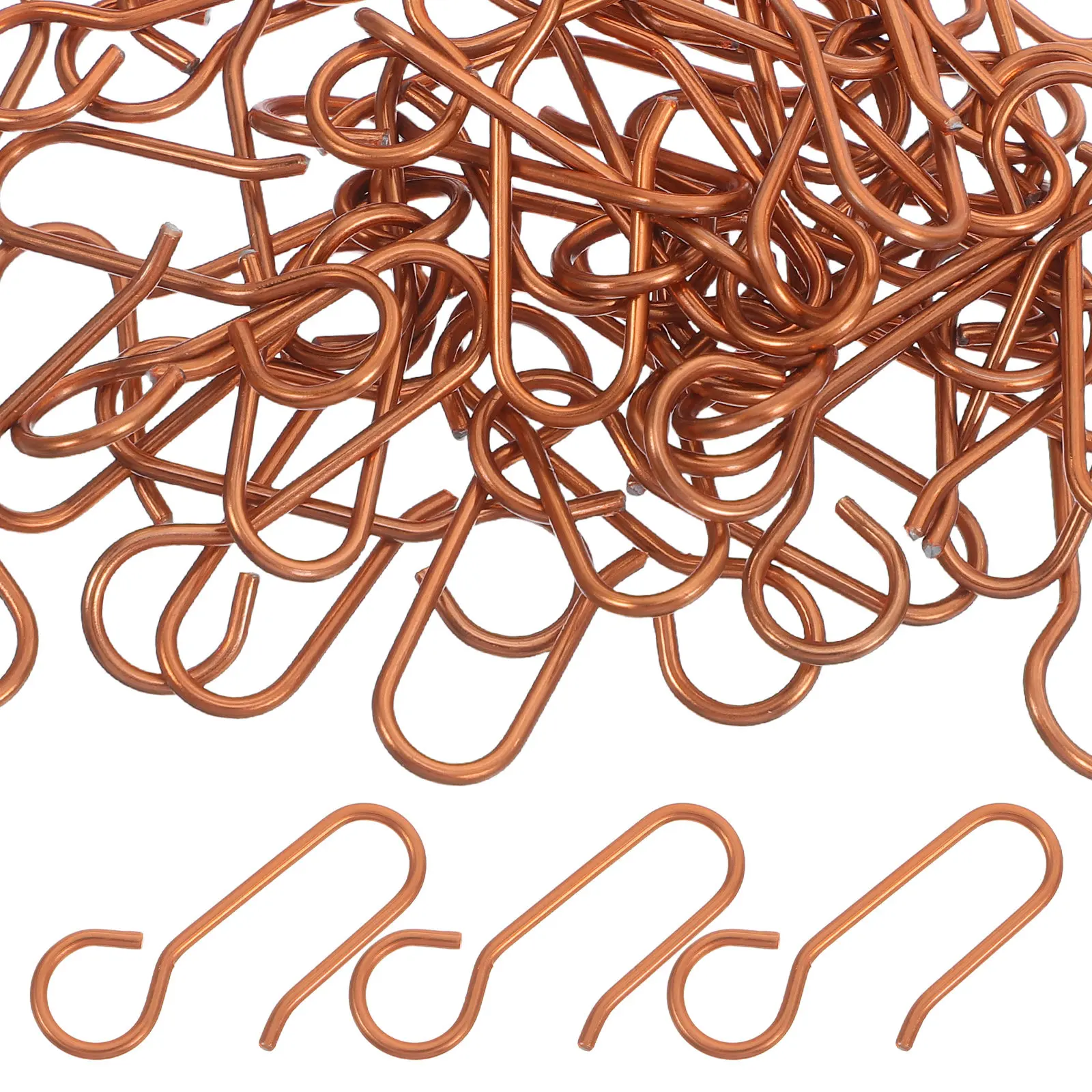 60Pcs S-Shaped Metal Curtain Track Hooks Flexible Ceiling Mounted Rollers Noise-Reducing Heavy Duty Hooks for Drapery