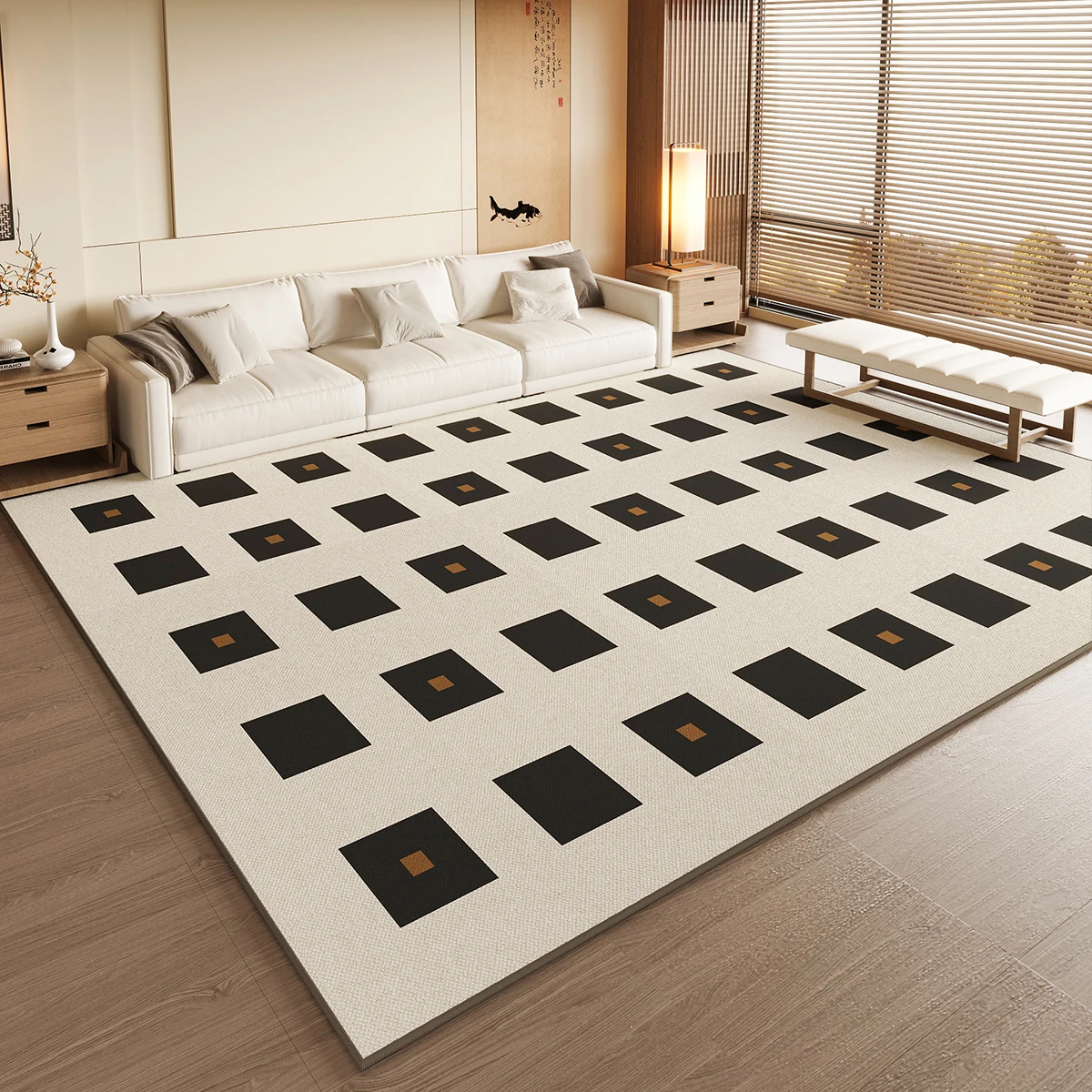 VIKAMA Luxurious Senior Feeling Carpet Living Room Sofa Wear-Resistant Antifouling Mat Bedroom Easy To Take Care Of  Home Decor