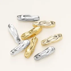 4Pcs/Pack 17.5mm 14/18K Gold Color Plated Brass Threaded Long Beads For DIY Bracelet Jewelry Making Material Accessories