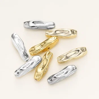 4 Pz/pacco 17.5mm 14/18K Color Oro Ottone Placcato Filettato Perline Lunghe Per Il Braccialetto FAI DA TE Creazione di Gioielli Materiale Accessori