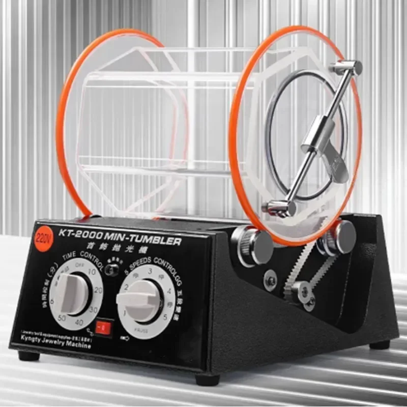 

NEW 5kg Rotary Tumbler Surface Polisher Jewelry Polishing Machine KT2000 Finishing Machine With Polishing Bead For Chamfering