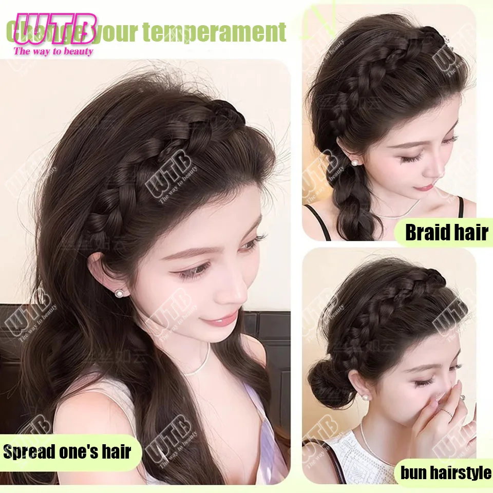 المرأة شعر مستعار اصطناعي تويست مضفر عقال هوب موضة إكسسوارات الشعر شريط مرن غير قابل للانزلاق للنساء والفتيات