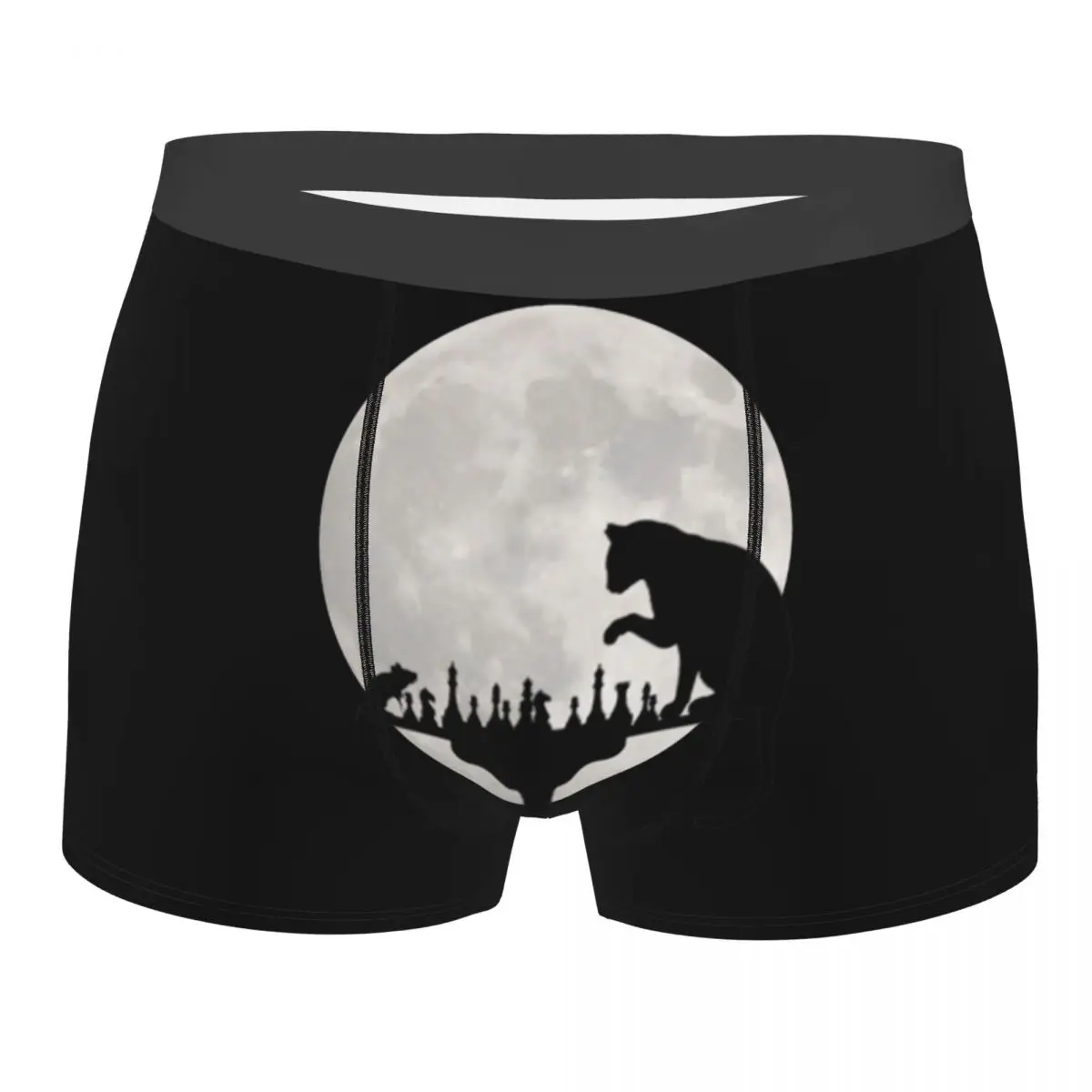 

Men Boxer Briefs Shorts Panties Cat And Rat Playing Chess Breathable Underwear Intellectual Game Player Male Funny Underpants