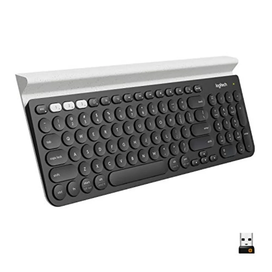 K780 Multi-Device Wireless Keyboard for Computer Phone and Tablet Flow Cross-Computer Control Compatible Speckled White