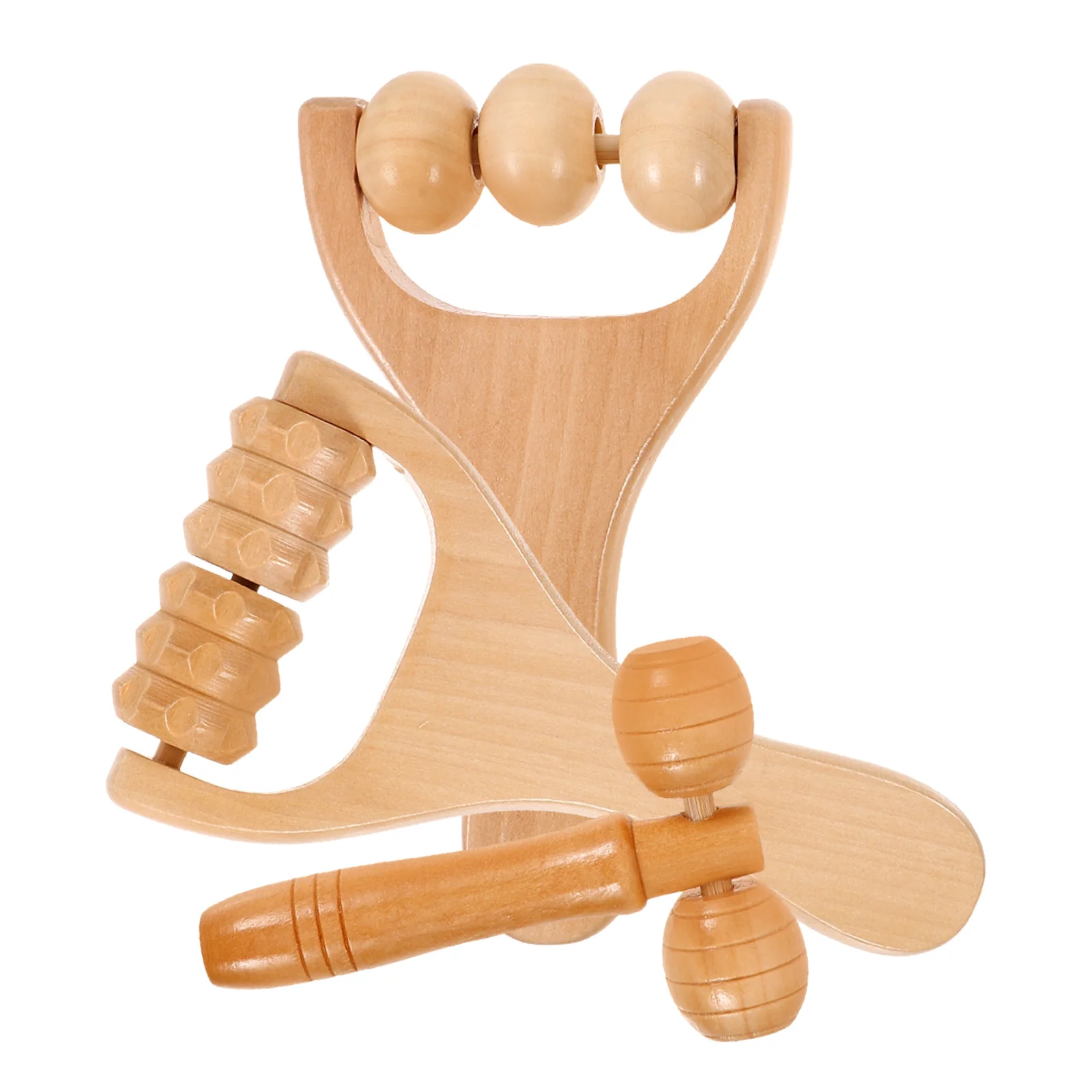 

Massage Hand Roller Feet Massager Thumb Ball Facial Tools Walker Shin Wooden Handheld