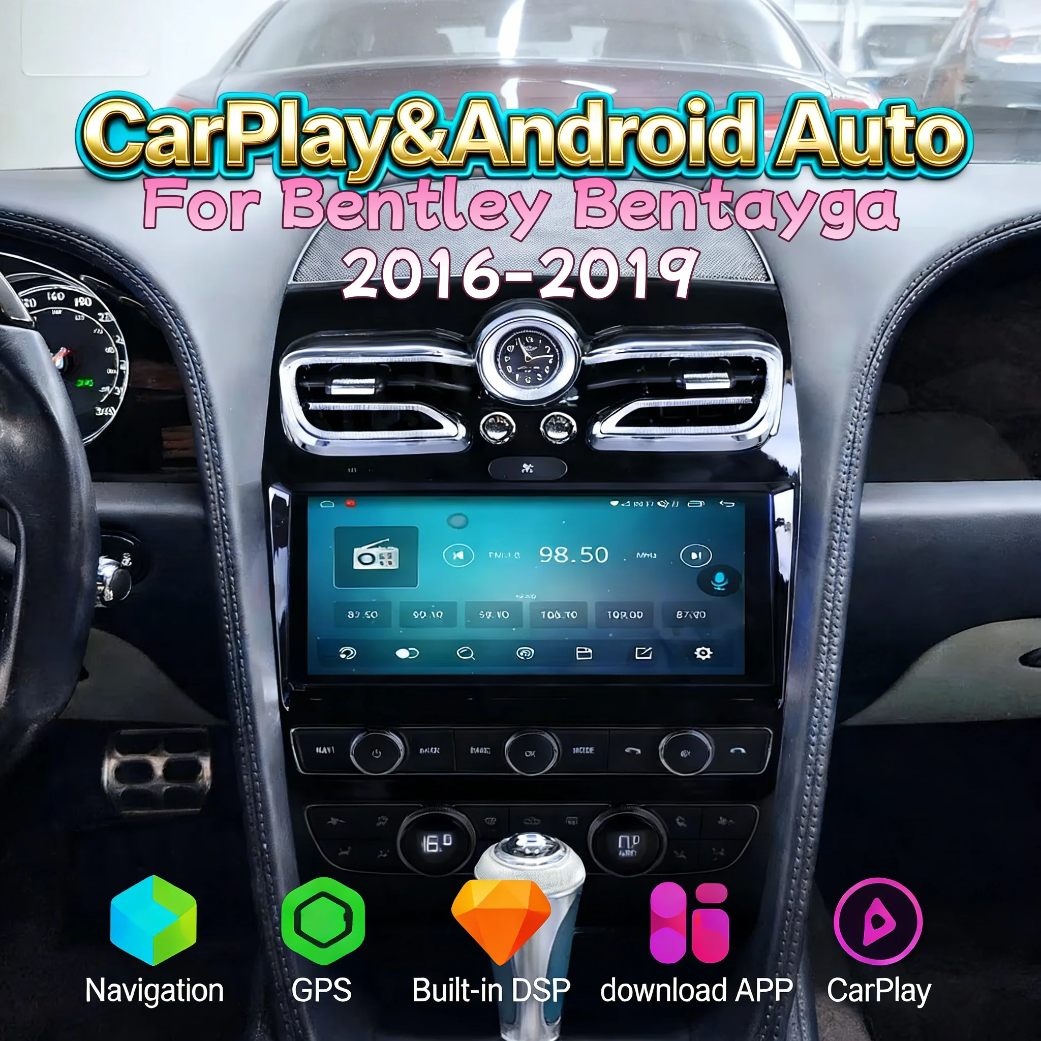 10.9 inch 2025 New Upgrade Android For Bentley Bentayga 2016-2019 Multimedia player Wireless CarPlay Head unit radio