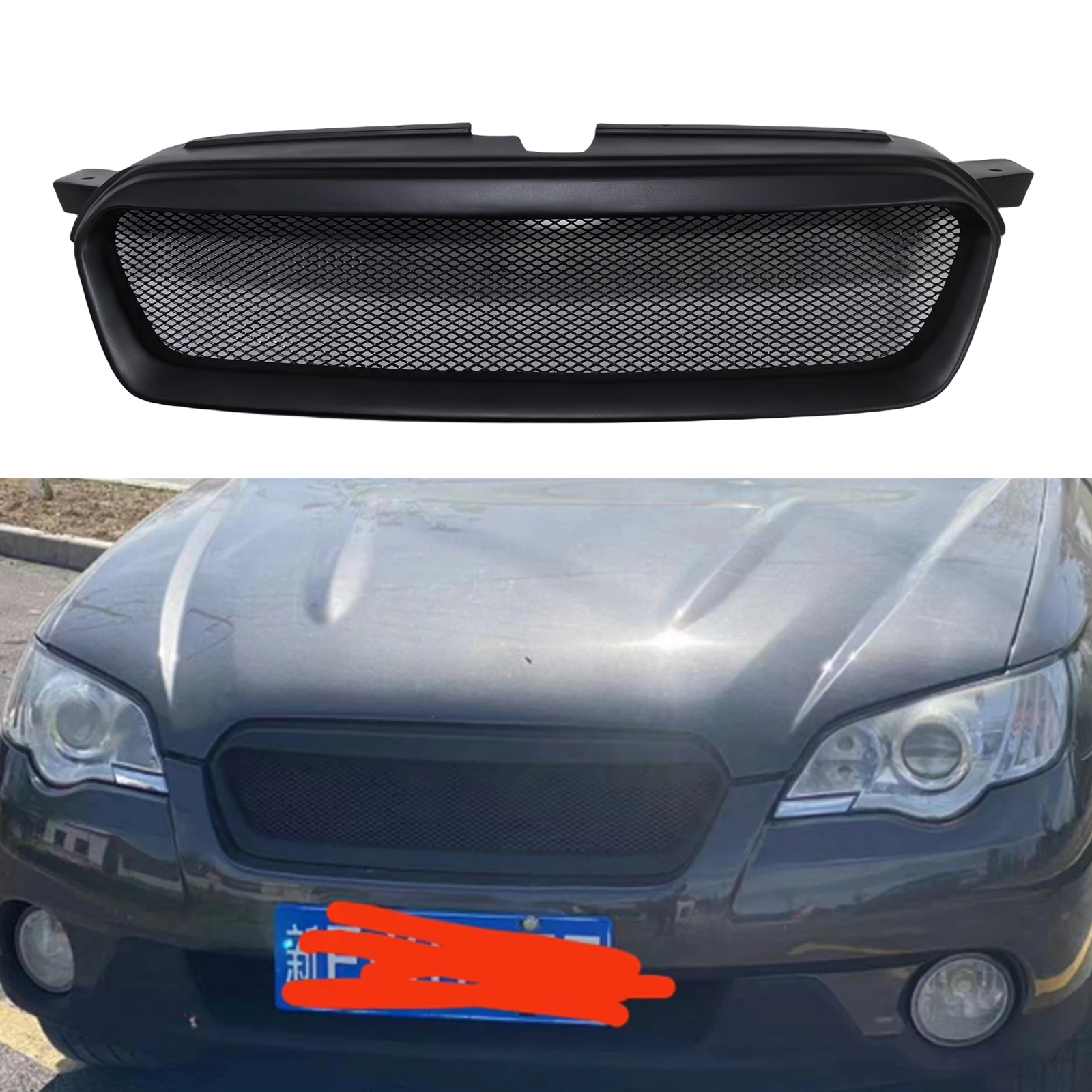 

Car Upper Bumper Hood Mesh Front Grille Grill For Subaru Outback 2007 2008 2009