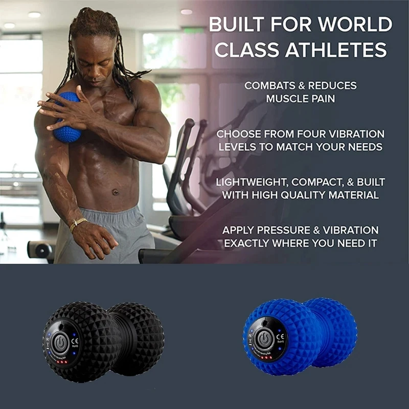 

Электрический арахисовый массажный шарик, роликовый вибрационный шарик, массажер для глубоких тканей, триггерной точки для спины, шеи, мышц ног, мышечной боли