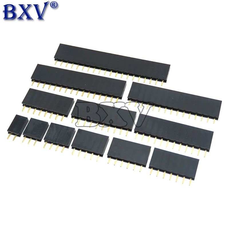 10PCS 2.54MM Pitch Single Row Female Pin Socket 2/3/4/5/6/7/8/9/10/11/12/13/14/40Pin PCB Connector Single Row Mother For Arduino