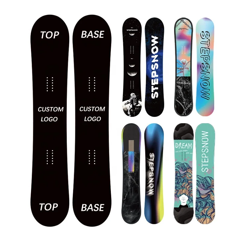 Tabla de nieve camber de estilo libre de montaña Stepsnow All Mountain de fábrica de snowboard con núcleo de madera personalizado al por mayor de China para principiantes adultos