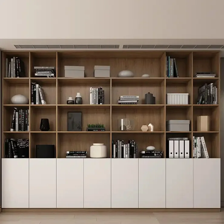 Luxury American Classic Cherry Solid Wood Bookcase Adjustable Home Office Library Bookshelf