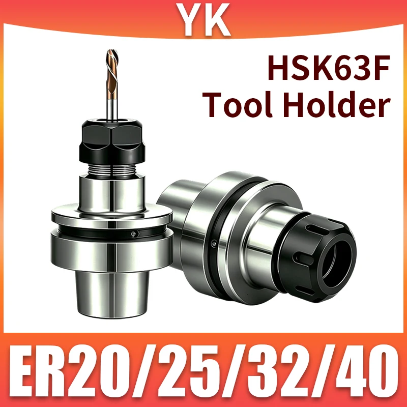 HSK63F High-precision Balanced Tool Holder ER20 ER25 ER32 ER40-70L/100L Woodworking Tool Holder Woodworking CNC Machine Parts