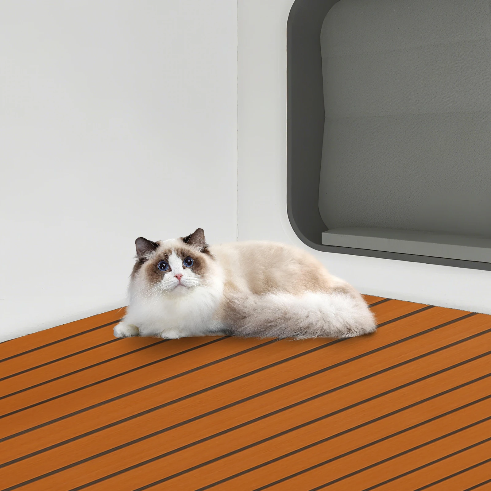 Estera de suelo marino de espuma EVA, autoadhesiva, impermeable, antideslizante, 106.0 x 35.0 in, 6mm de espesor, para cubierta marina, RV, yate