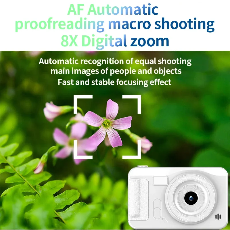 Portable 4k HD Digital Camera for Kids Students Children 2.4 Inch Dual Camara CCD 4400w Gift Photography  Recording Shooting