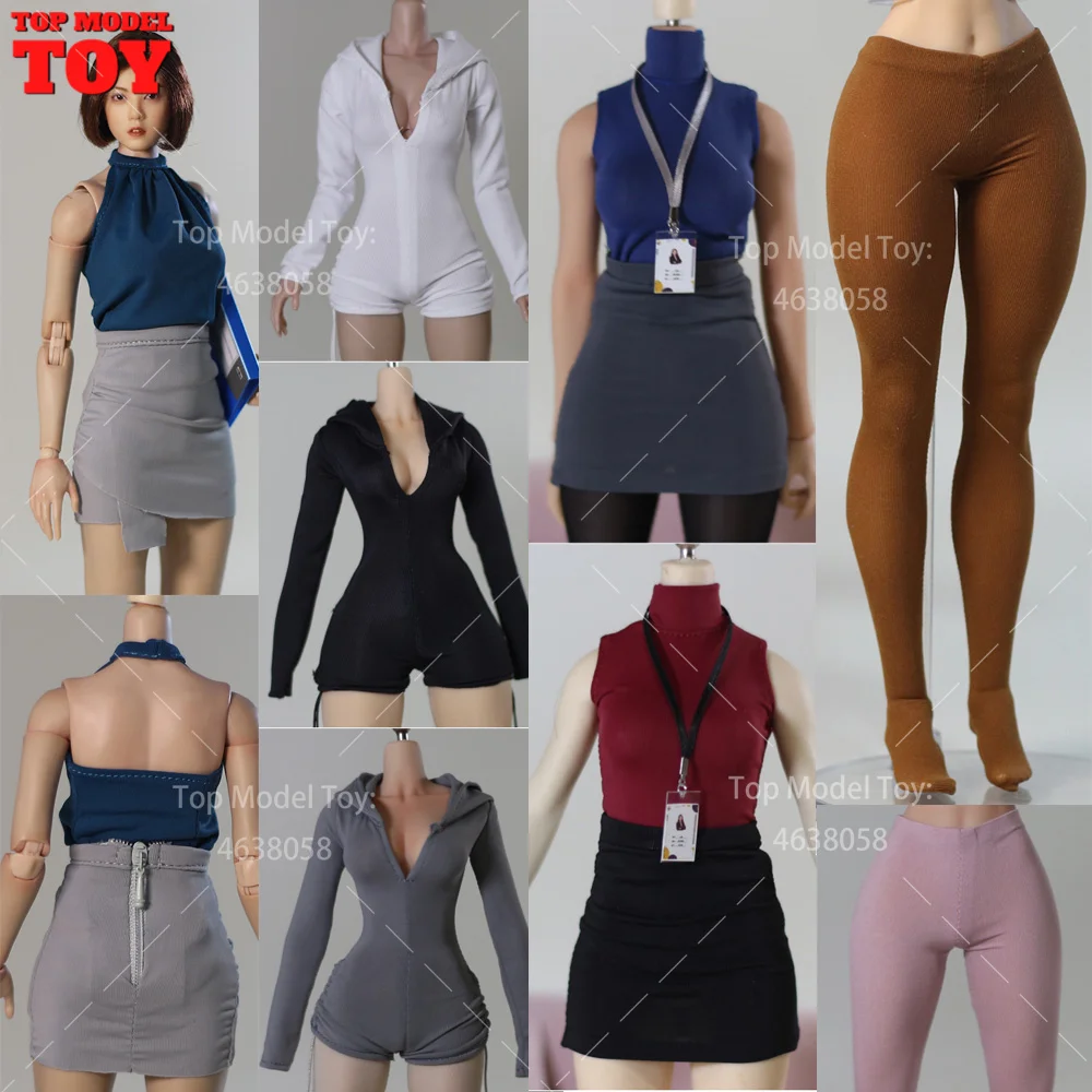

DMTOYS DF097 DF098 DF099 DP006 Масштаб 1/6, обтягивающий комбинезон, юбка, топы, модель одежды, подходит для 12-дюймовой женской фигурки солдата, тело куклы