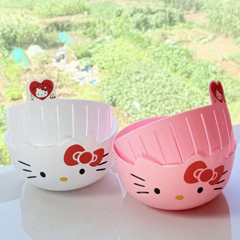 Hello Kitty double-layer drain basket, kitchen vegetable washing basket, multi-functional fruit plate, living room candy plate view 3
