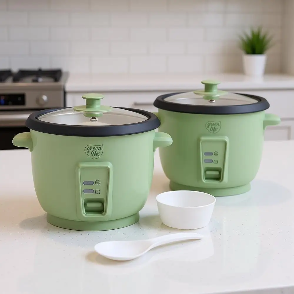 

Rice Cooker with Removable Nonstick Pot, 3-Cups Uncooked/6-Cups Cooked, Multicooker, Compact One-Switch Design, Auto Keep Warm,