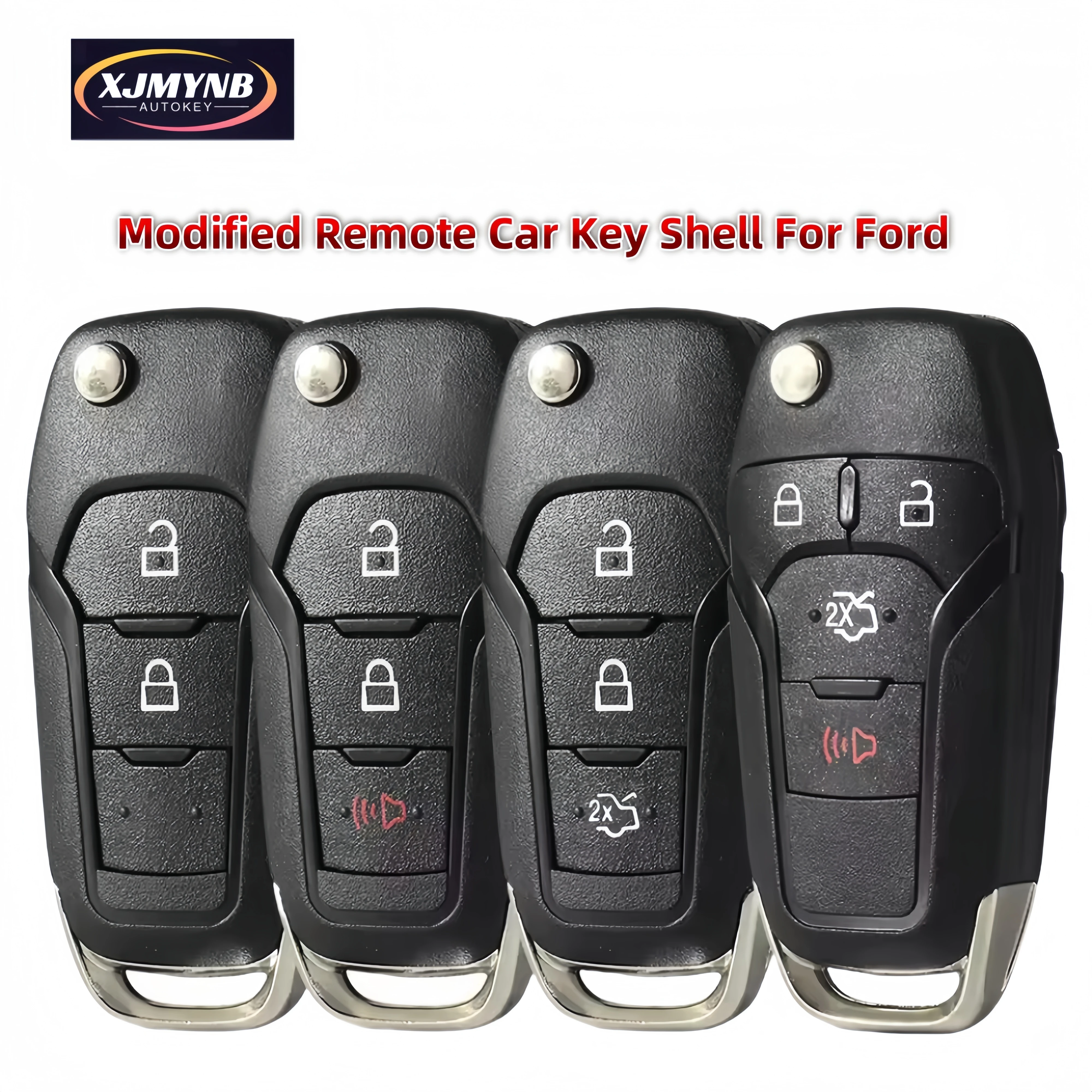 XJMYNB Modified Car Key Shell For Ford F150 F250 F350 Explorer Ranger KA Fiesta Mondeo Focus Everest Edge Kuga Escort HU101 BL