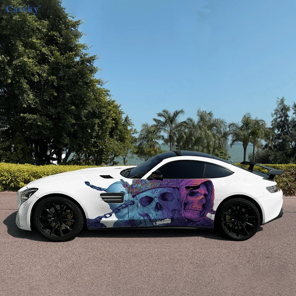 

Skulls Crowns Glowing Eyes Car Side Sticker Decor,PVC Waterproof Scratch Resistant Decal,Car Protection,Auto Accessories Gift