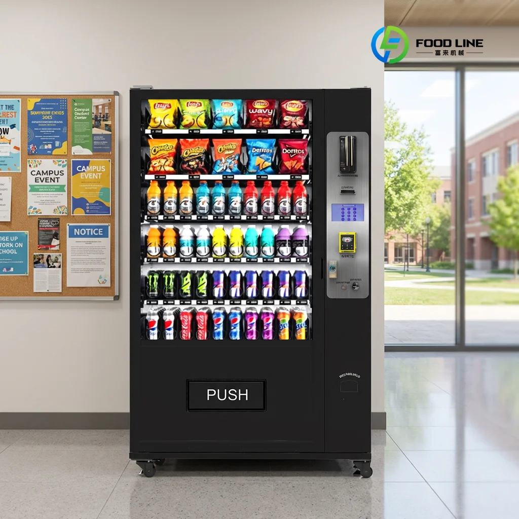 Snacks & Drinks Vending Machine Commercial Retail Device With SDK Keyboard Screen For Cold Beverage Self‑selling Custom