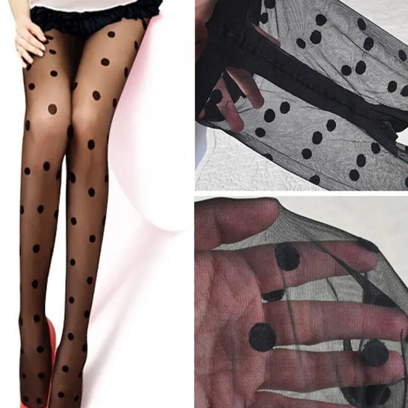 1 Piece Sexy Women Pantyhose Tights Seamless Sexy Lace Mesh Fishnet Summer Nylon Dot Print Tight Stocking Female Hosiery image 6