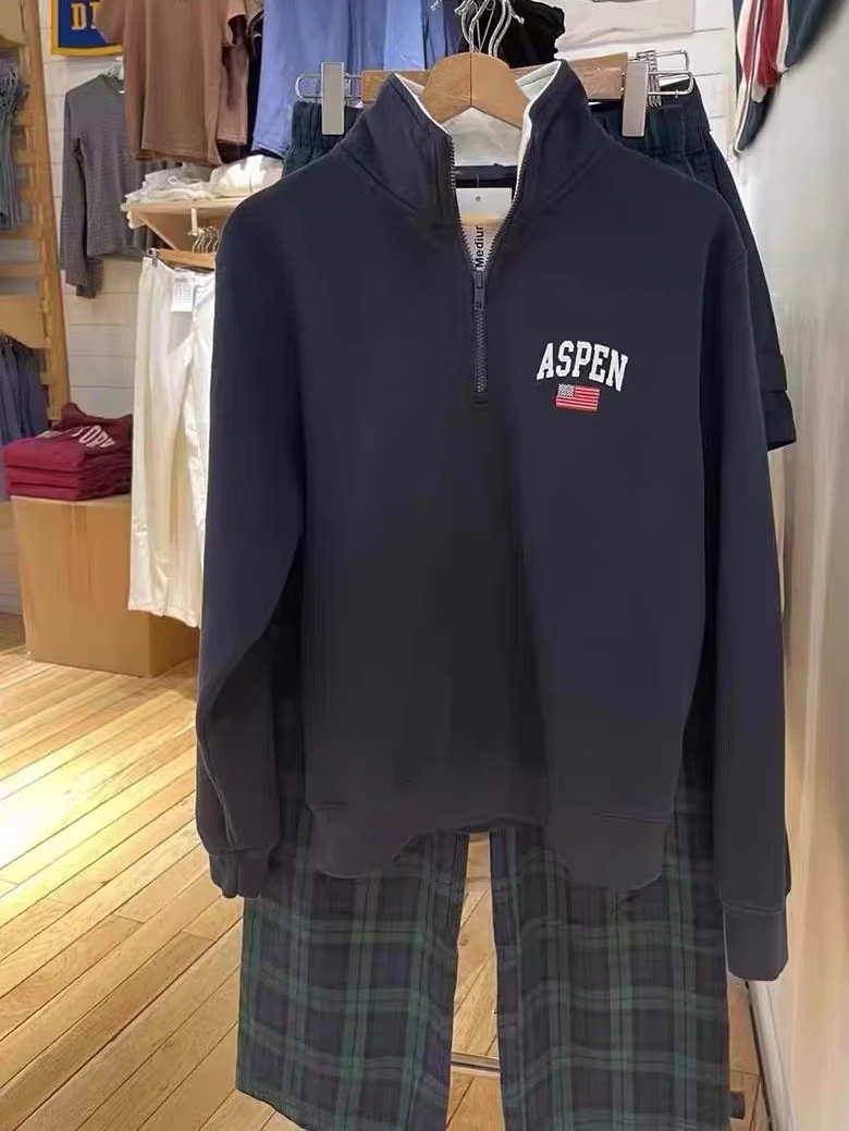 

American Sle Loose Women's Hoodie Brandy Girl BM f Zipper Printed Collar Sweatirt Autumn Winter Casual Fem Top