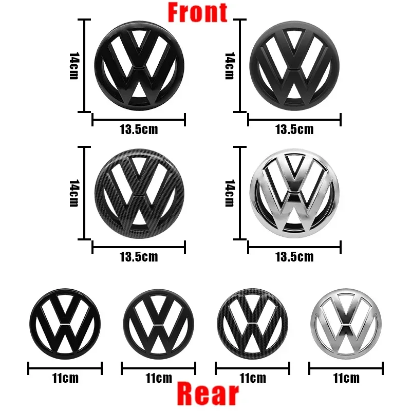 

Volkswagen 135mm Car Front Grille Badge and 110mm Rear Trunk Emblem Lid Logo Accessories For VW Golf 6 MK6 5K0853601C 5K0853630