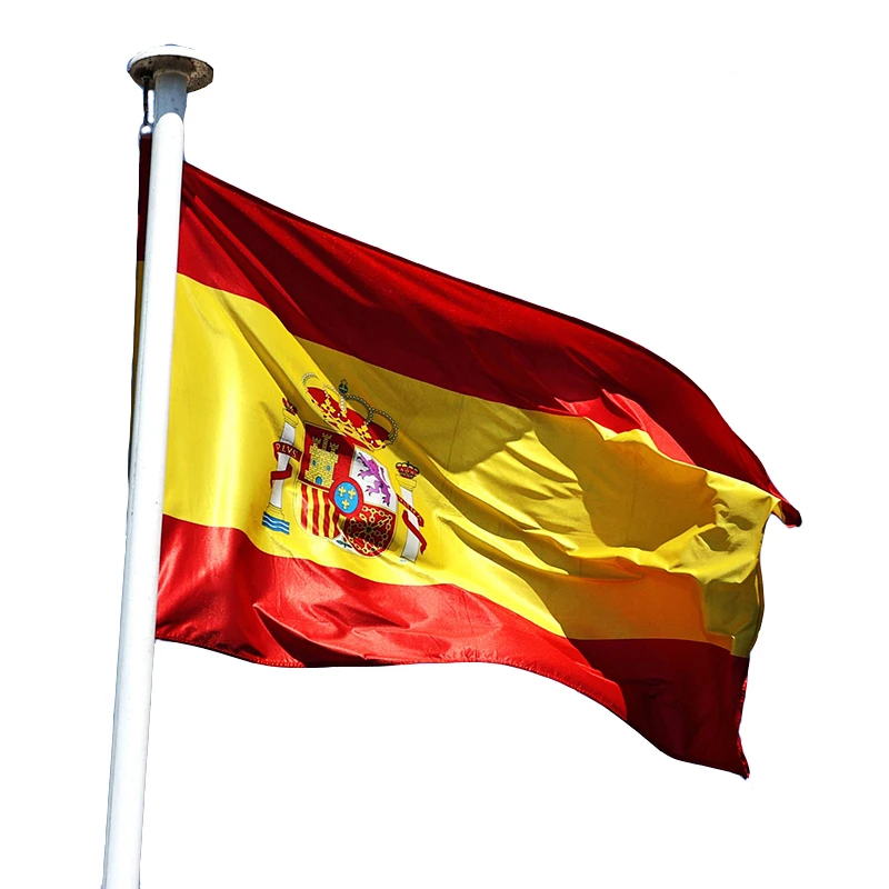 Free shipping 3x5 ft Polyester Spanish Flag 4x6 ft Spain National Flag 5x8 ft Printing Outdoor ES ESP Espana Decoration Banner