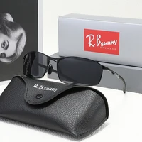 Gafas de sol polarizadas con montura rectangular para hombre, gafas de aleación UV400 para montar al aire libre, gafas Parsnip