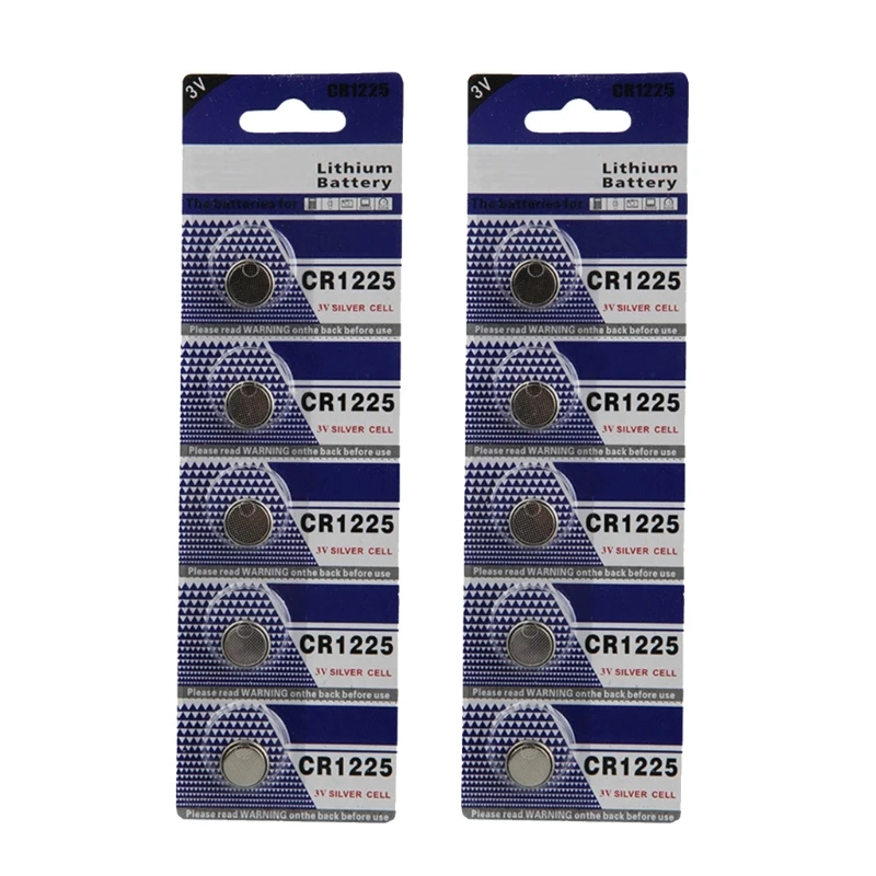 10pc/5pc Button Battery CR1225 3V Lithium Battery for Watches & Calculators