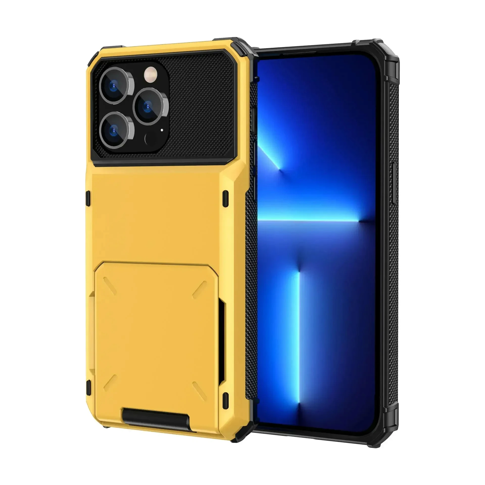 Kartenhalter-Hülle für iPhone 18 Pro Max 17e 17 Pro Max 16 15 14 13 Robuste Brieftasche Versteckter Klappschlitz Schützende Hartschale – Detail 13