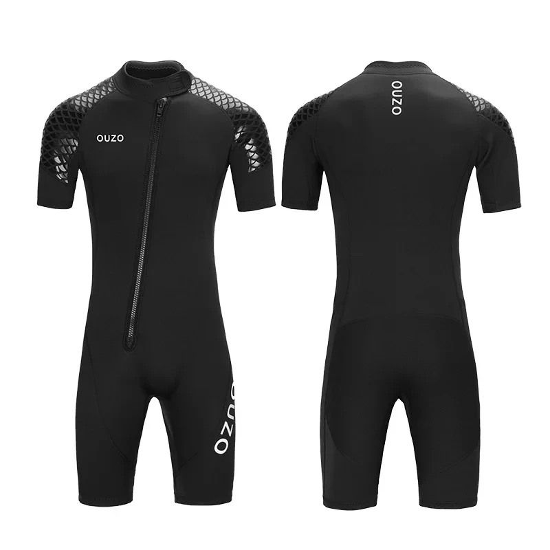 

3mm Short Wetsuit Men's Neoprene Wetsuit Women's One-piece Diving Suit Front Zip Scuba Snorkeling Surfing Swimming Clothes
