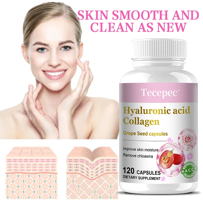 

Grape Seed Hyaluronic Acid Collagen Capsules Cleanse The Skin, Replenish Moisture, Improve Melasma, Antioxidant, Immune Support