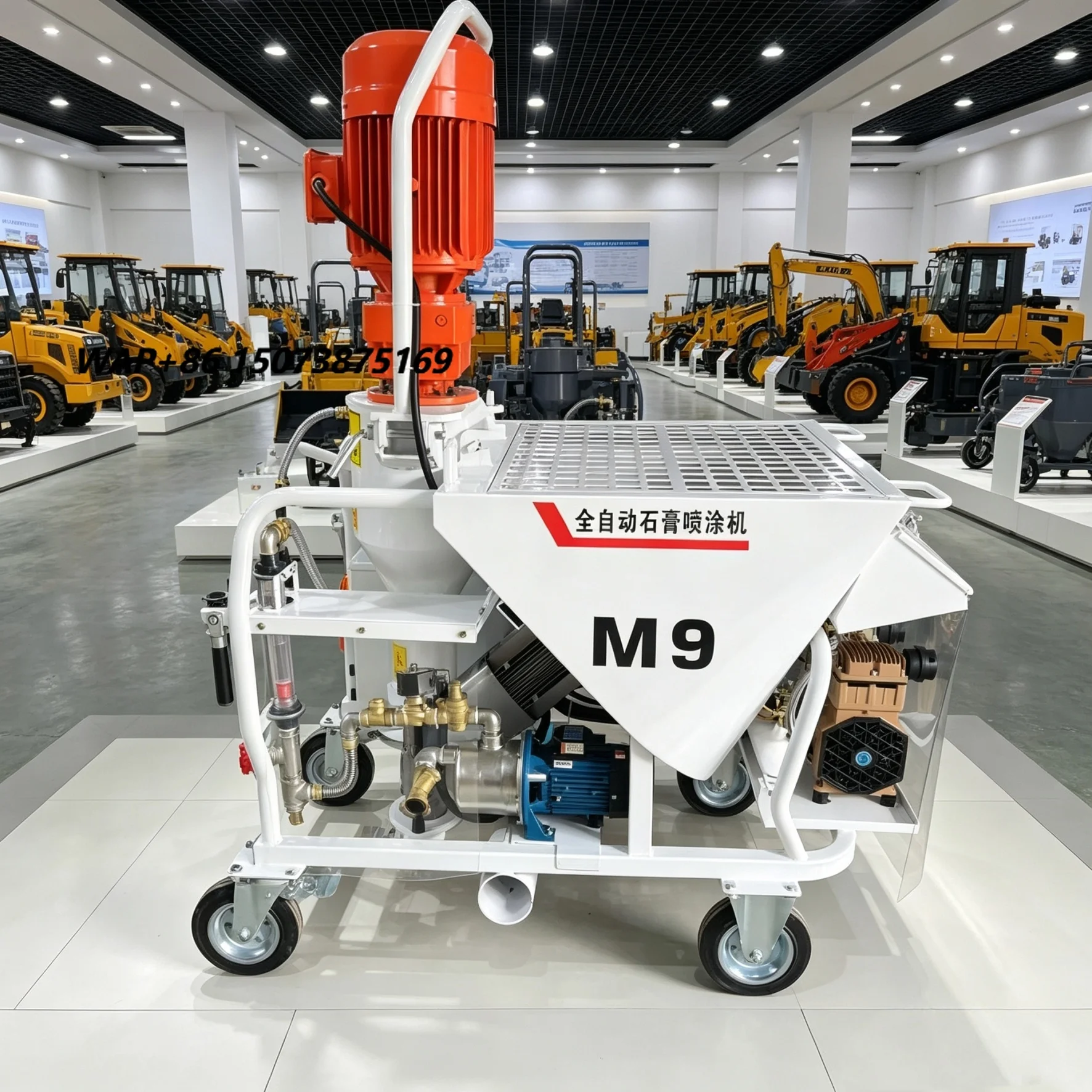 M6/M9/M10/M12 Fully Automatic Gypsum Plastering Machine, Electric 380V 220V Fully Automatic Putty Gypsum Spraying Machine