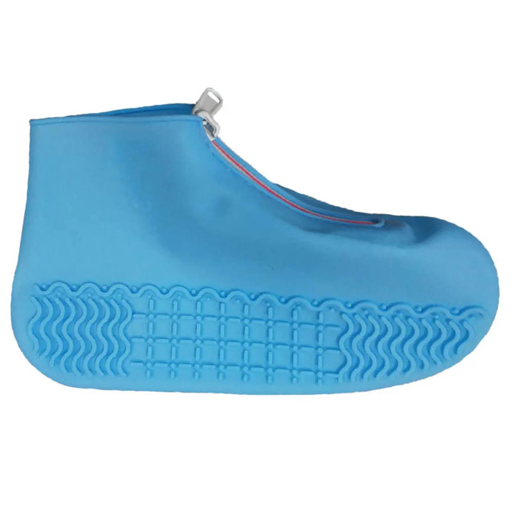 

1Pair Silicone Shoes Protective Cover Waterproof Anti-Skid Rain Boots Cover Size M Blue Outdoor Use Outdoor Accessories