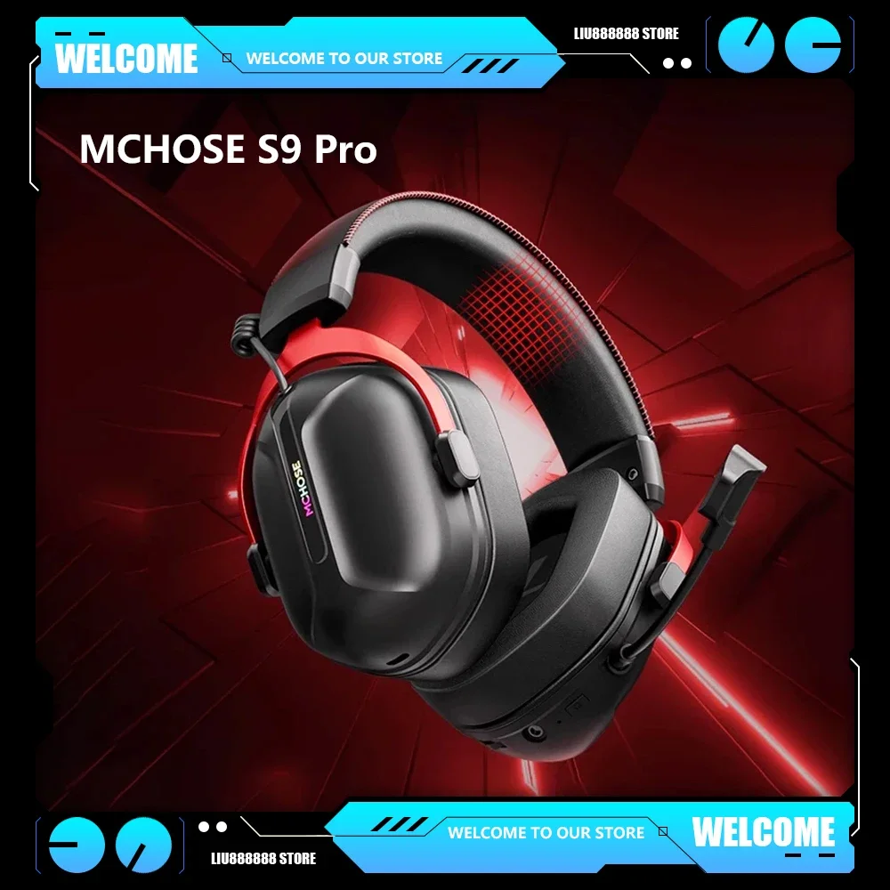 MCHOSE S9 Pro Gaming Headset Tri-mode Noise Reduction Headphones Low Delay Wireless RGB E-sports Earphones Gamer Accessories