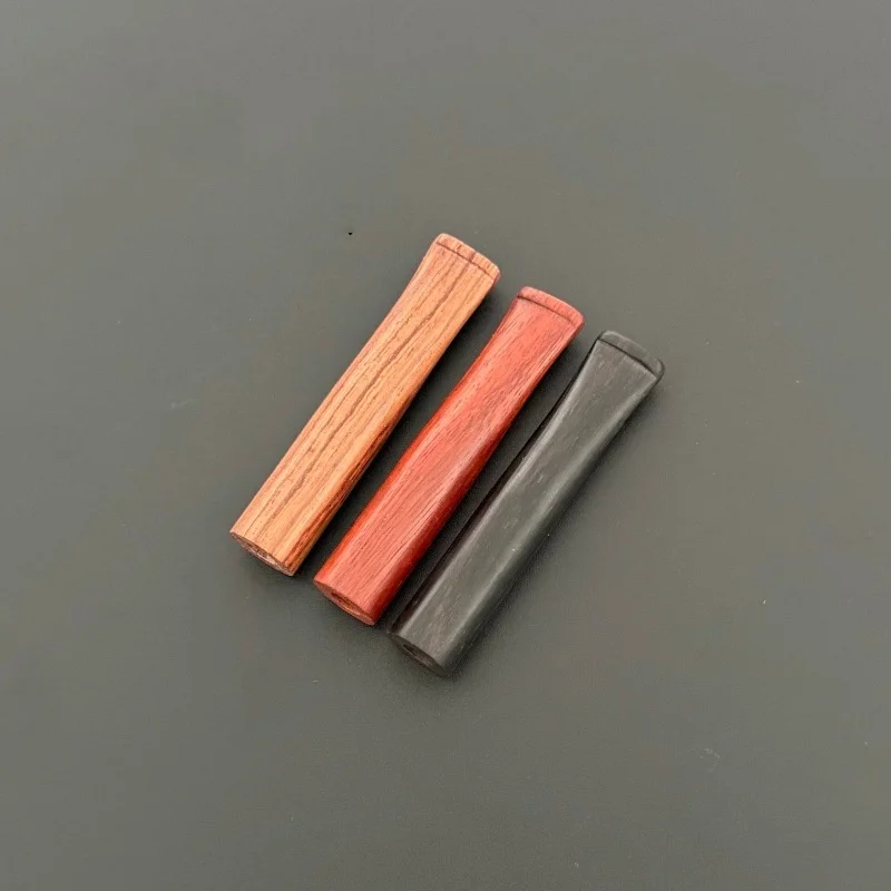 Rosewood Grain Metal Cigarette Holder Mouthpiece with Cycle-Type Pull Rod Filter Pipes