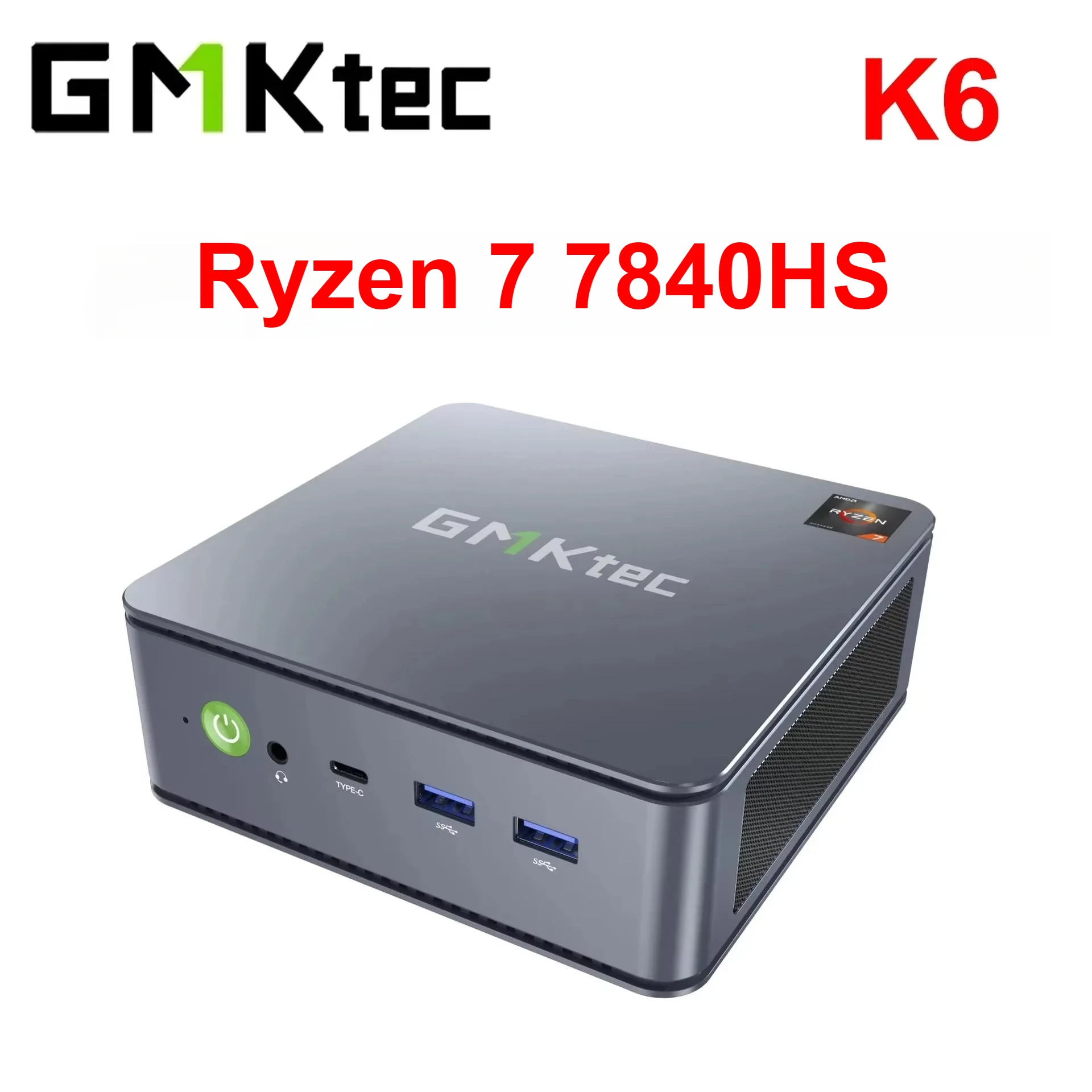 GMKtec K6 MINI PC Ryzen 7 7840HS Windows 11 Pro DDR5 32GB 1TB PCIE SSD WIFI6 BT5.2 2.5G Lan Desktop Mini PC Gaming Computer