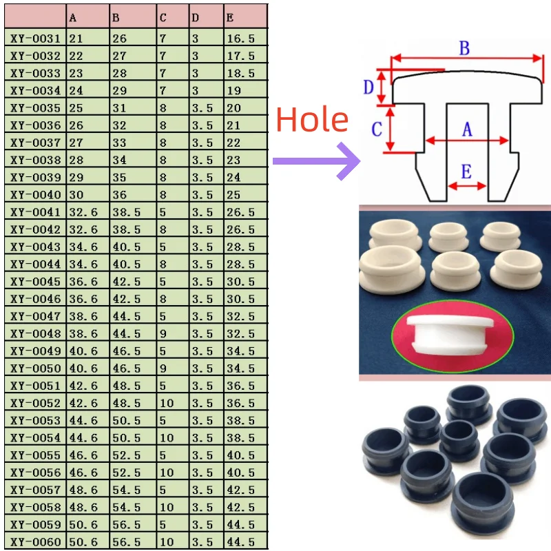 Conical Snap-on Silicone Rubber T Type Plug Blanking End Caps Tube Inserts Bung Proof High Temperature Food-grade Hole Sealing